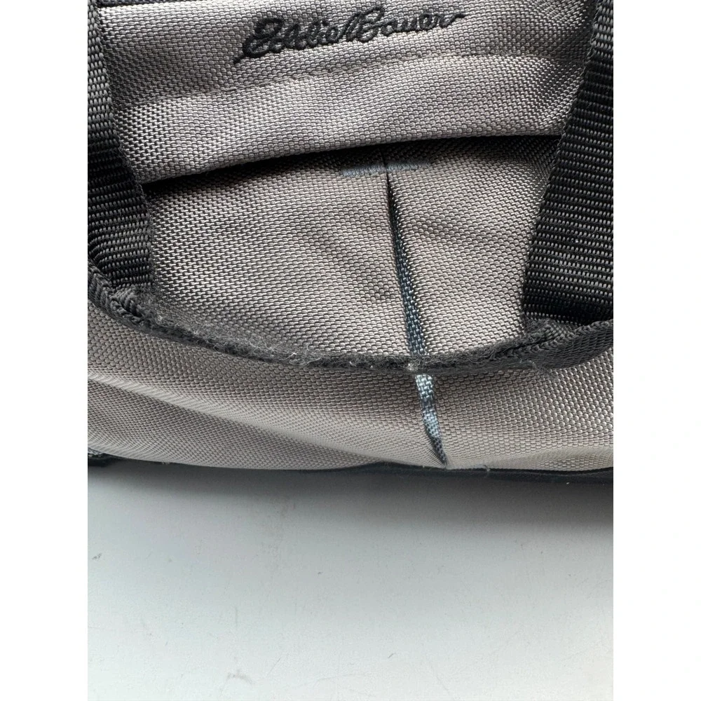 Eddie Bauer Grey Black Ballistic Nylon Duffel Bag Travel Gym Weekender Carry On
